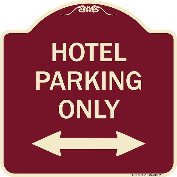 Signmission Hotel Parking W/ Bidirectional Arrow Heavy-Gauge Aluminum Sign, 18" x 18", BU-1818-23902 A-DES-BU-1818-23902 - main